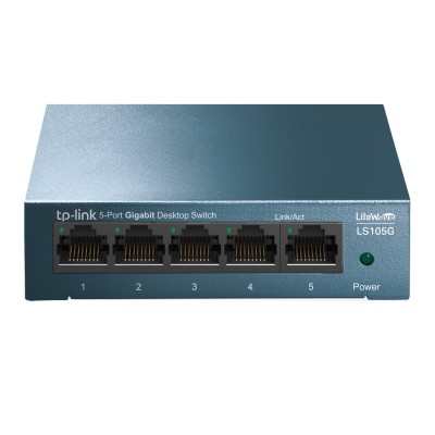 Imagen 1 del producto “SWITCH DE 5 PUERTOS GIGABIT TP-LINK LS105G PARA ESCRITORIO PLUG AND PLAY CON CARCASA DE ACERO - ”