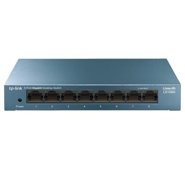 Imagen 1 del producto “SWITCH DE 8 PUERTOS GIGABIT TP-LINK LS108G PARA ESCRITORIO PLUG AND PLAY CON CARCASA DE ACERO - ”