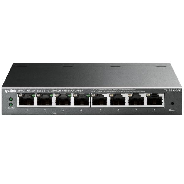 Imagen 1 del producto “Switch  TP-LINK TL-SG108PE - Negro, 15, 4 W, 8 ”
