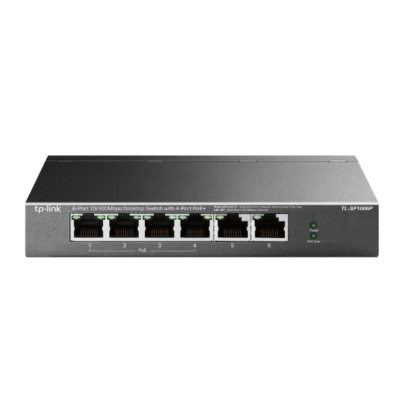 Imagen 1 del producto “Switch de escritorio de 6 puertos a 10/100 Mbps con 4 puertos PoE+ - ”