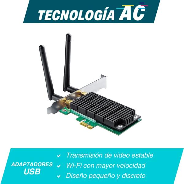 Imagen 1 del producto “TARJETA DE RED PCI-EXPRESS WIFI DE DOBLE BANDA TP-LINK ARCHER T4E MIMO Y BEAMFORMING - ”