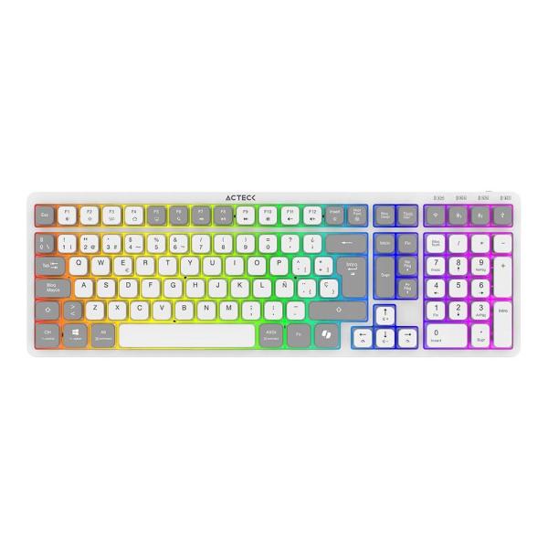 Imagen 1 del producto “Teclado Inalámbrico RGB Techno PRO TI790 Acteck Elite Series Iluminación RGB - Teclado Multidispositivo Inalámbrico, Dongle 2.4Mhz, Bluetooth, Cable 1.8m ”