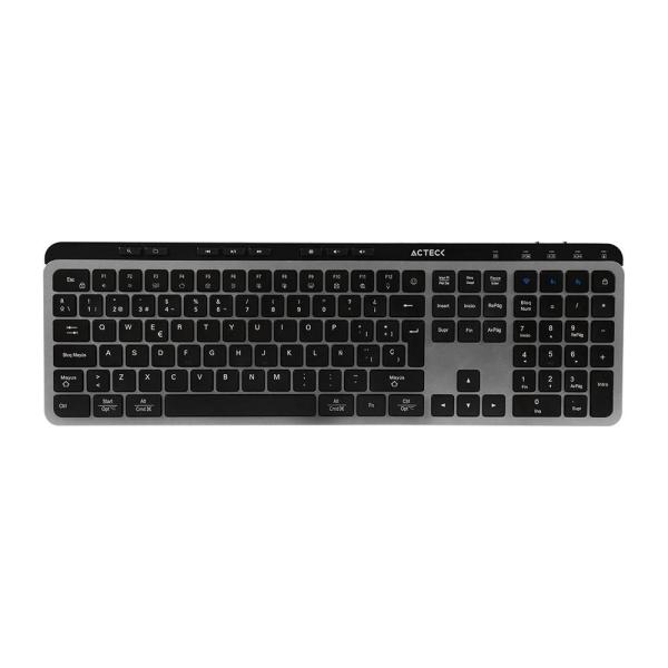Imagen 1 del producto “Teclado Inalámbrico 2.4hz Inspire Krea TI755 Acteck Elite Series Teclado Inalámbrico Dongle 2.4Mhz - Rango 10m, Bluetooth 5.1, USB A- USB C, 3 Dispositivos ”