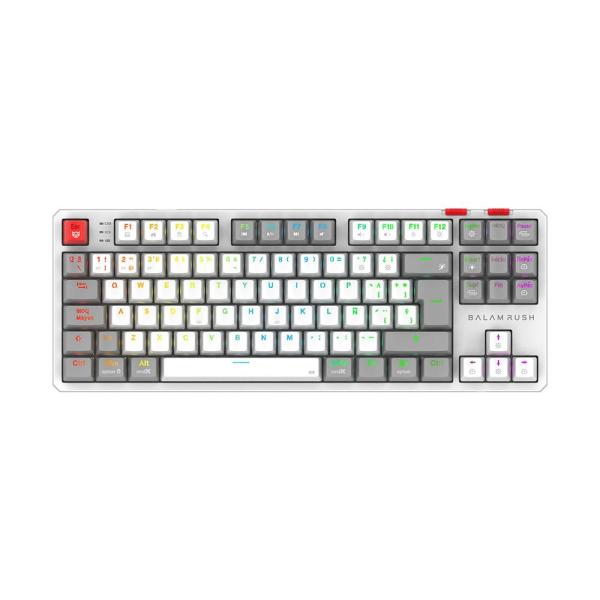 Imagen 1 del producto “Teclado Gamer Inalámbrico LEVEL PRO GK990 Balam Rush Legend Series - Color Blanco/Gris. BR-940375 ”