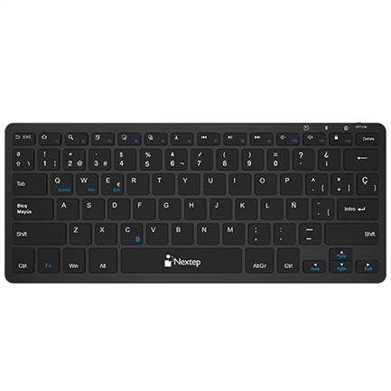Imagen 1 del producto “Teclado Nextep Inalámbrico NE-415M Compacto Recargable Color Negro 78 teclas 285mm x 120mm x 16 mm compatible tabletas - celulares Lap top etc ”
