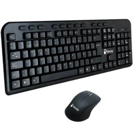 Imagen 1 del producto “Teclado y Mouse Nextep NE-415 Inalámbrico USB Negro velocidad del Mouse 1 - 000 DPI 3 botones 104 teclas  utiliza 1 batería AAA Conectividad Windows /IOS ”