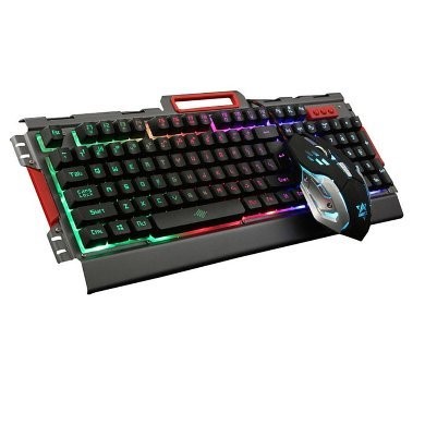 Imagen 1 del producto “Kit de Teclado y Mouse Gaming BROBOTIX 188533-2 - USB, alámbrico, color humo ”