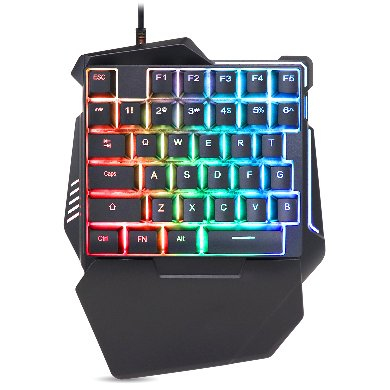 Imagen 1 del producto “Teclado Gamer ONE HAND BROBOTIX 567892 - USB, Negro, RGB ”
