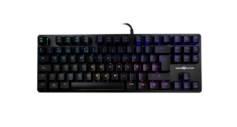 Imagen 1 del producto “TECLADO MECÁNICO TKL GAME FACTOR KBG500-BL - RGB, TENKEYLESS, USB NEGRO ”