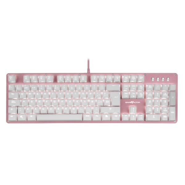 Imagen 1 del producto “Teclado Mecánico Game Factor KBG400-PK-RD - Switch Red, USB, Rosa y Rojo ”