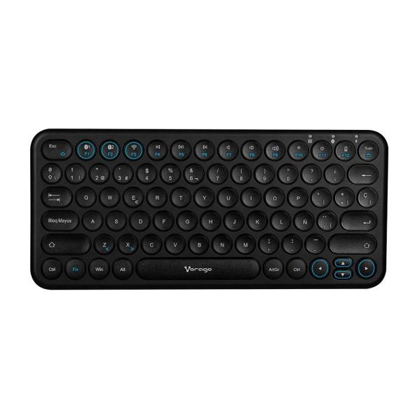 Imagen 1 del producto “Teclado Inalambrcio Vorago MOD.KBW-400 Bluetooth de dos canales - conecta tres dispositivos diferentes al mismo tiempo, a batería recargable de 400 mAh ”