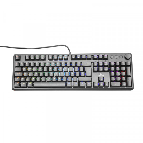 Imagen 1 del producto “YEYIAN TECLADO GAMER ASWARD SERIE 3000 - SWITCH AZUL, 105 TECLAS MECANICAS, 50 MILLONES DE PULSACION, BOTONES ILUMINADOS CUSTOM, IP42, USB-A YTM-28208B ”