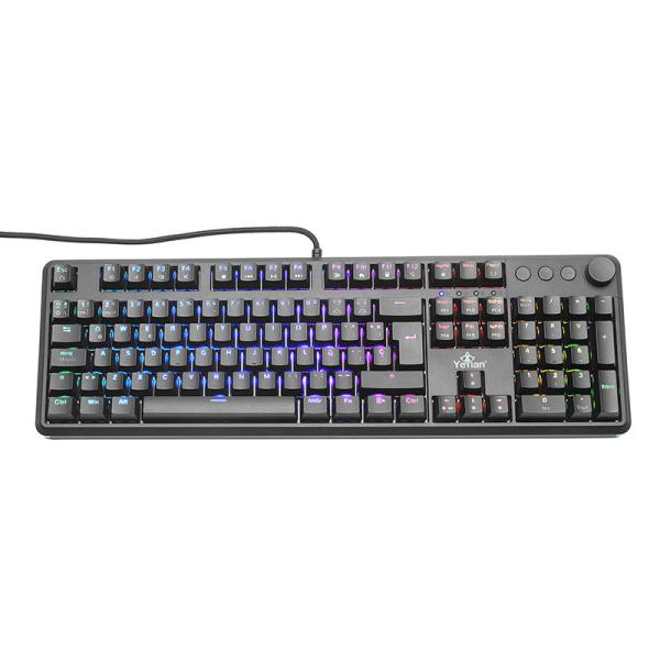 Imagen 1 del producto “YEYIAN TECLADO GAMER ASWARD SERIE 3000 - SWITCH ROJO, 105 TECLAS MECANICAS, LED RGB ARCOIRIS, 18 EFECTOS RETRO ILUMINADO CUSTOM, IP42, MOD. YTM-28207R ”