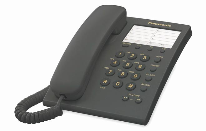 Imagen 1 del producto “PANASONIC Telefono analogico - marcador rapido de 10 numeros para pared/escritorio, Negro ”
