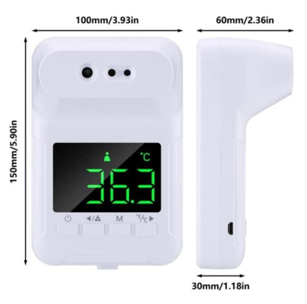 Imagen 1 del producto “Termometro de Pared KSA modelo K-3S; Incluye cable de carga micro usb - manual de uso. *Garantía de 4 meses* ”