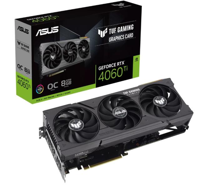 Imagen 1 del producto “Tarjeta de video Asus TUF Gaming GeForce RTX™ 4060 Ti OC Edition 8 GBGDDR6 - PCIe 4.0, HDMI 2.1a, DisplayPort 1.4ª. ”