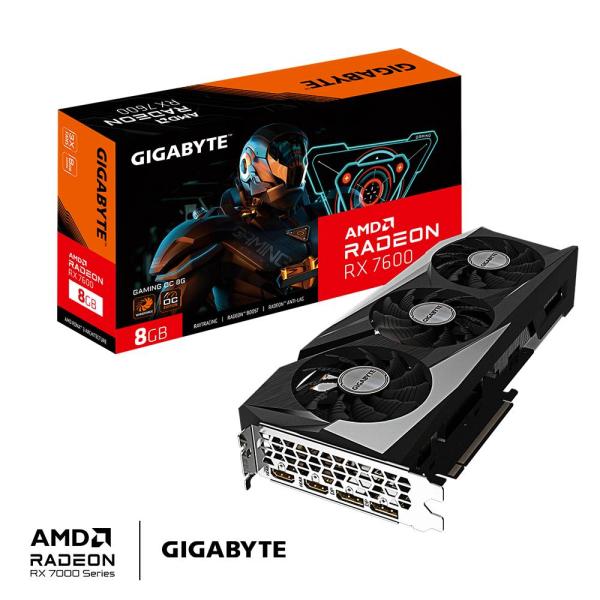 Imagen 1 del producto “Tarjeta de Video Gigabyte AMD Radeon RX 7600 GAMING OC 8G - 8GB 128 bits GDDR6, PCI Express 4.0 ”