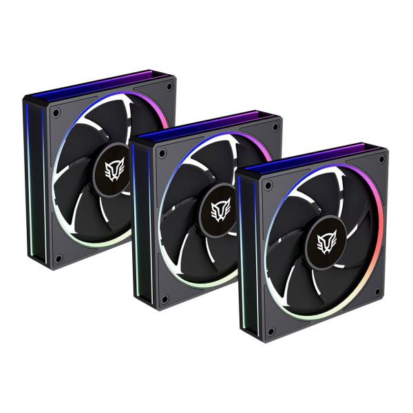 Imagen 1 del producto “Kit 3 Ventiladores 120mm EOLOX BORA EXB85R  Balam Rush Azender Series Velocidad: 600-1800 Rpm - Nivel de ruido 28DB ”