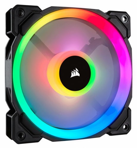 Imagen 1 del producto “Ventilador CORSAIR PWM CO-9050071-WW - 16 Led RGB, 2 Halos de Luz Optimizado con una Hoja de Ventilador de 120 mm, Velocidad entre 600 y 1500 rpm ”
