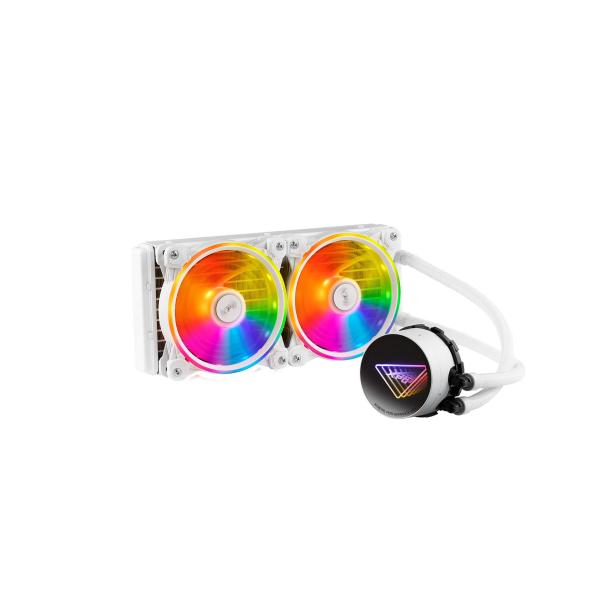 Imagen 1 del producto “Enfriador liquido XPG LEVANTE X 240. Ventiladores ARGB 120 mm. Radiador aluminio 240mm. Intel: LGA 1700 - 1200, 115x y AMD: AM5, AM4. LEVANTEX240-WHCWW ”