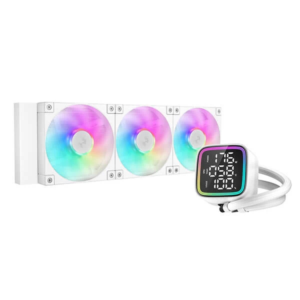 Imagen 1 del producto “Enfriamiento Liquido Gaming DEEPCOOL LD360 WH  (R-LD360-WHDMMN-G-1) - ARGB, Blanco, 360mm, 2400RPM, Socket LGA 1700, 1200/AM4, AM5 ”
