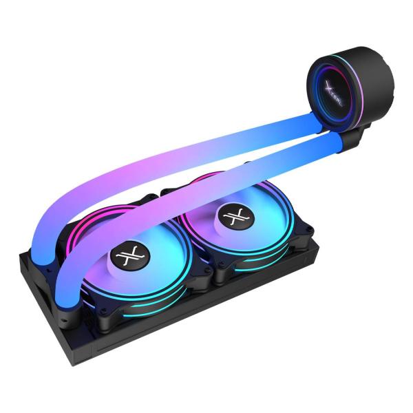 Imagen 1 del producto “Enfriamiento Liquido Xzeal 240mm Redondo XZ413 para CPU 2 Fan x120mm Mangueras ARGB 3 pines + PWM 4 pines + Seguro para INTEL/AMD Negro - ”