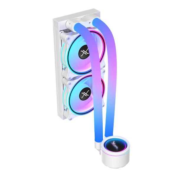 Imagen 1 del producto “Enfriamiento Liquido Xzeal 240mm Redondo XZ413 para CPU 2 Fan x120mm Mangueras ARGB 3 pines + PWM 4 pines + Seguro para INTEL/AMD Blanco - ”