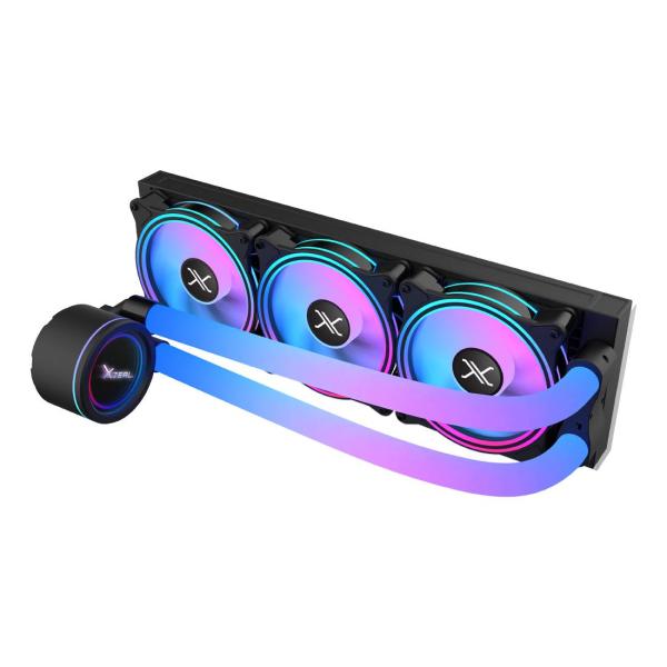 Imagen 1 del producto “Enfriamiento Liquido Xzeal 360mm Redondo XZ414 para CPU 3 Fan x120mm Mangueras ARGB 3 pines + PWM 4 pines + Seguro para INTEL/AMD Negro - ”