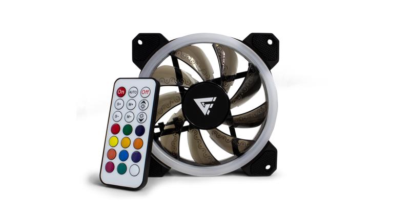 Imagen 1 del producto “KIT VENTILADORES GAME FACTOR FKG400 - 3 FANS 120MM, RGB, 2 TIRAS LED, CONTROL REMOTO ”