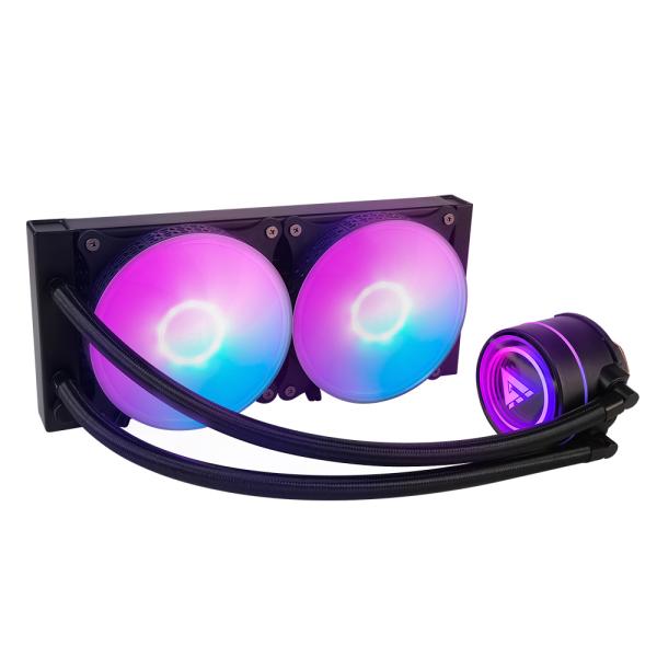 Imagen 1 del producto “Enfriamiento Liquido. Gamer Factor LQG601. 240MM - RGB, TDP 250W, 2 fan 120mm 70 CFM, Negro. ”