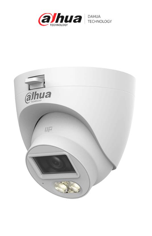 Cámara DAHUA HDW1500CLQN-IL-A-S3-DIP - cámara domo de 5 mp, iluminación dual + full color, lente de 2.8mm, 106°, 30 mts de ir, micrófono integrado, ip67