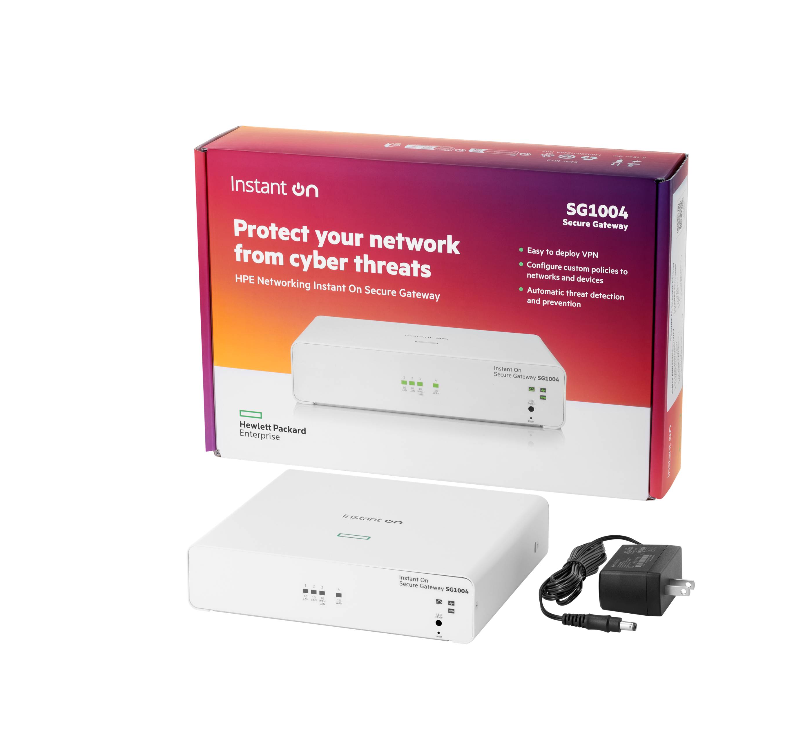 Secure Gateway HPE Instant On SG1004 4 Puertos Gigabit - Firewall, VPN, Balanceador de Carga IDS/IPS (S0G33A)