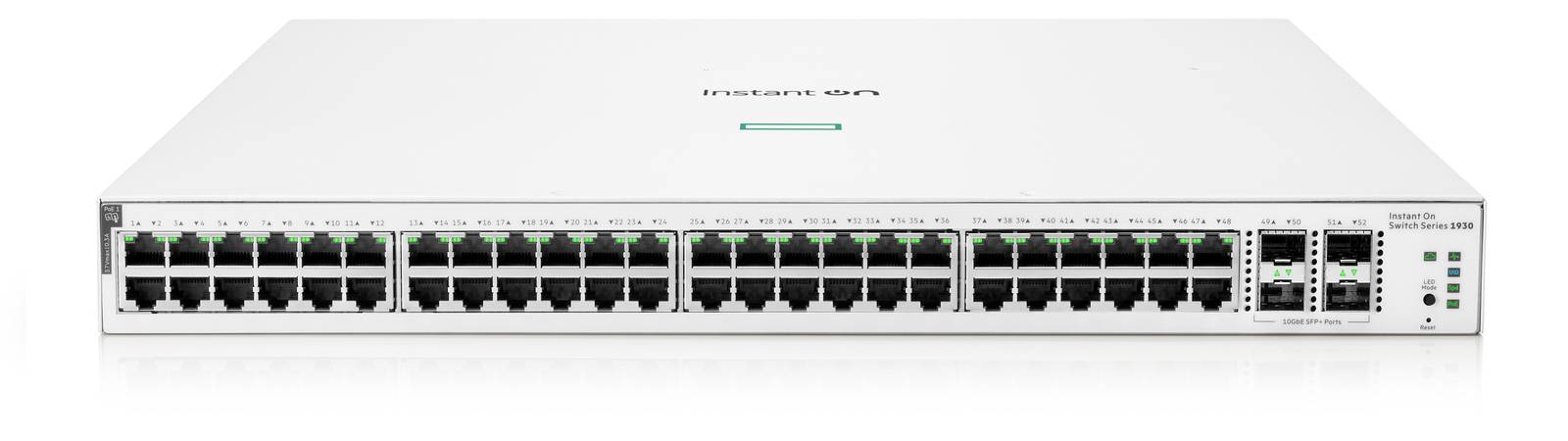 Switch HPE Instant On 1930 Gigabit Ethernet - 48 puertos PoE Clase 4 370 W, 4SFP+ 10GbE (JL686B)